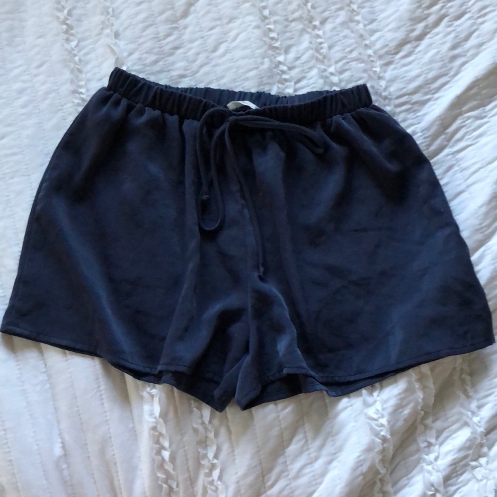 Silky navy blue shorts